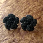 Black Orchid Shimmer Studs - Image 2