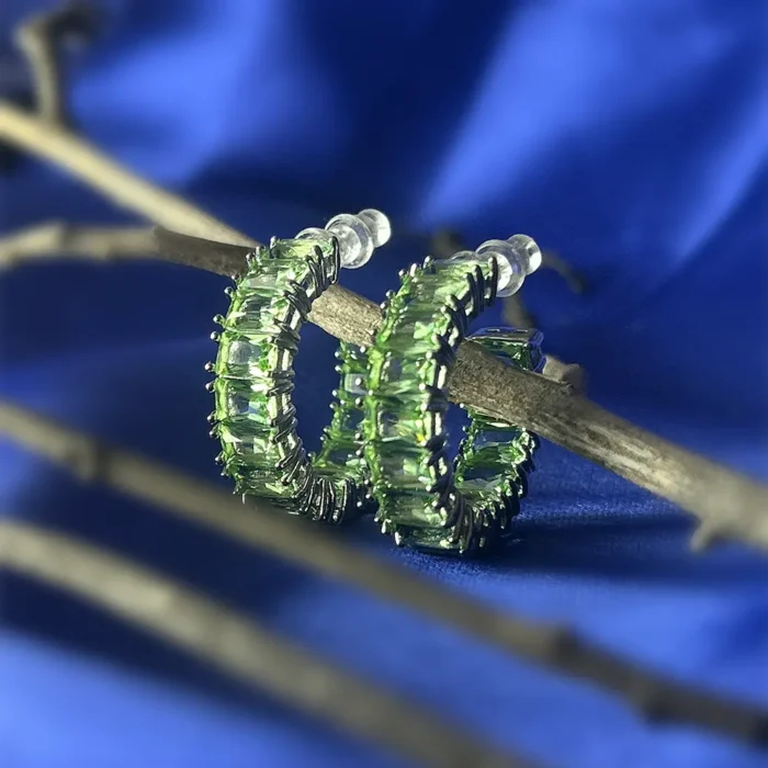 Peridot Sparkle Hoops - Image 2