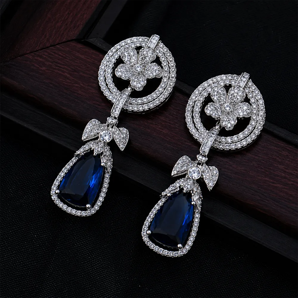 Regal Clover & Pearl Drops-blue-1 Regal Clover & Pearl Drops - Image 1