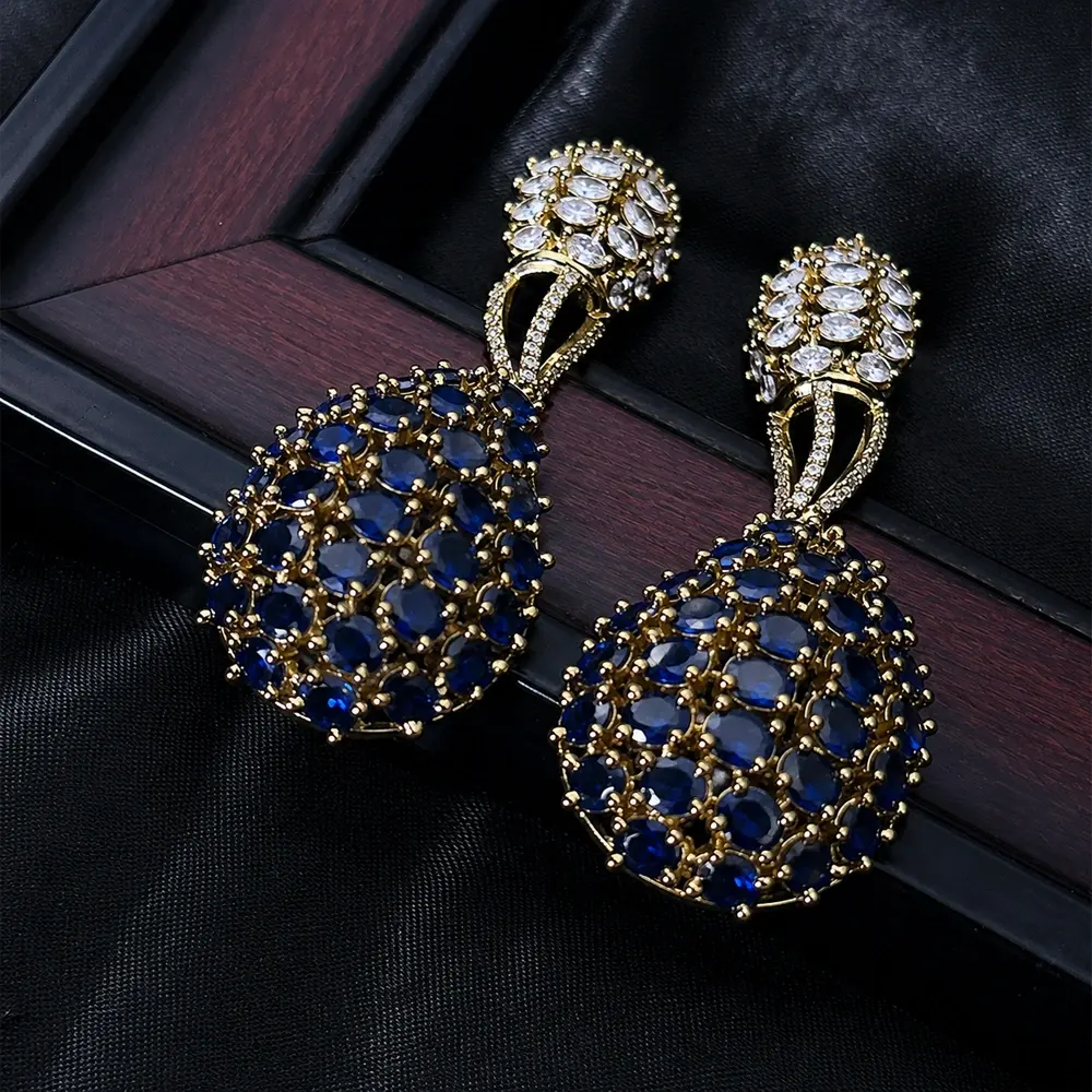 Verdant Dewdrop Elixir Earrings-blue-1 Verdant Dewdrop Elixir Earrings - Image 1