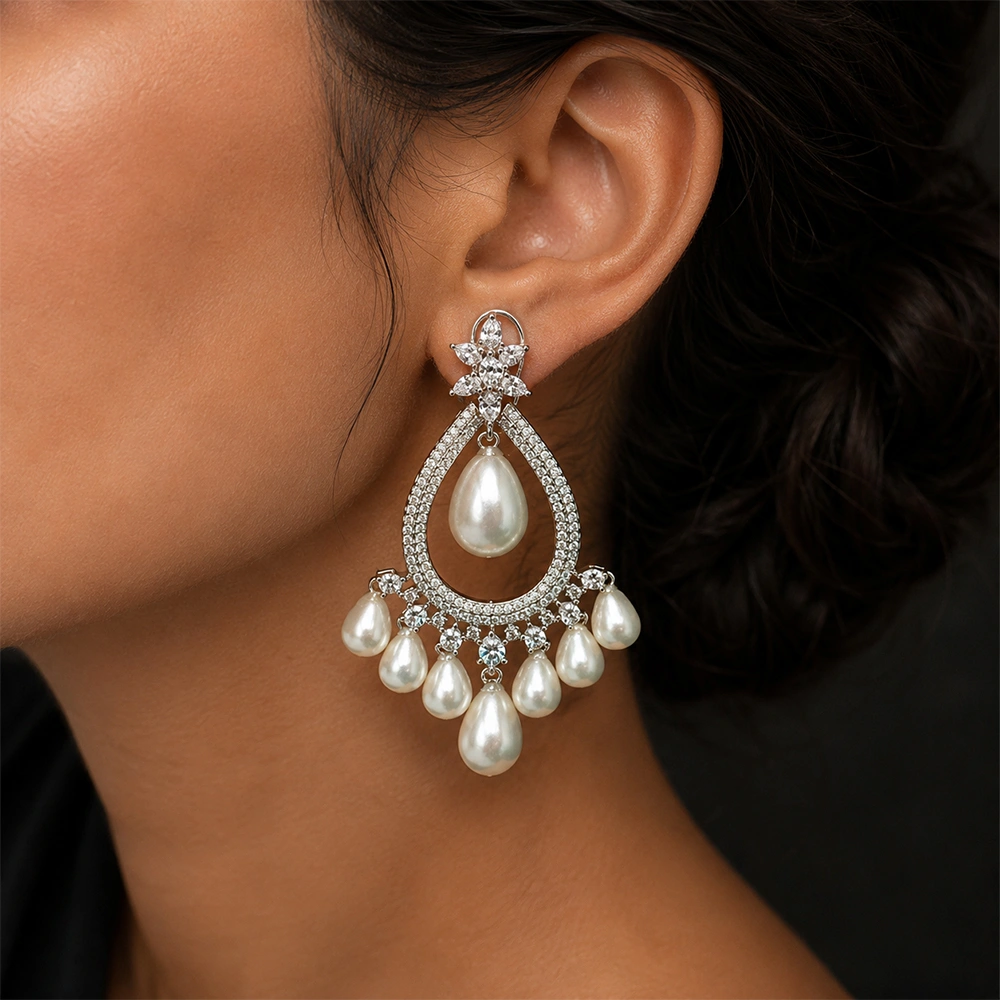 4 Celestial Pearl Chandeliers - Image 1